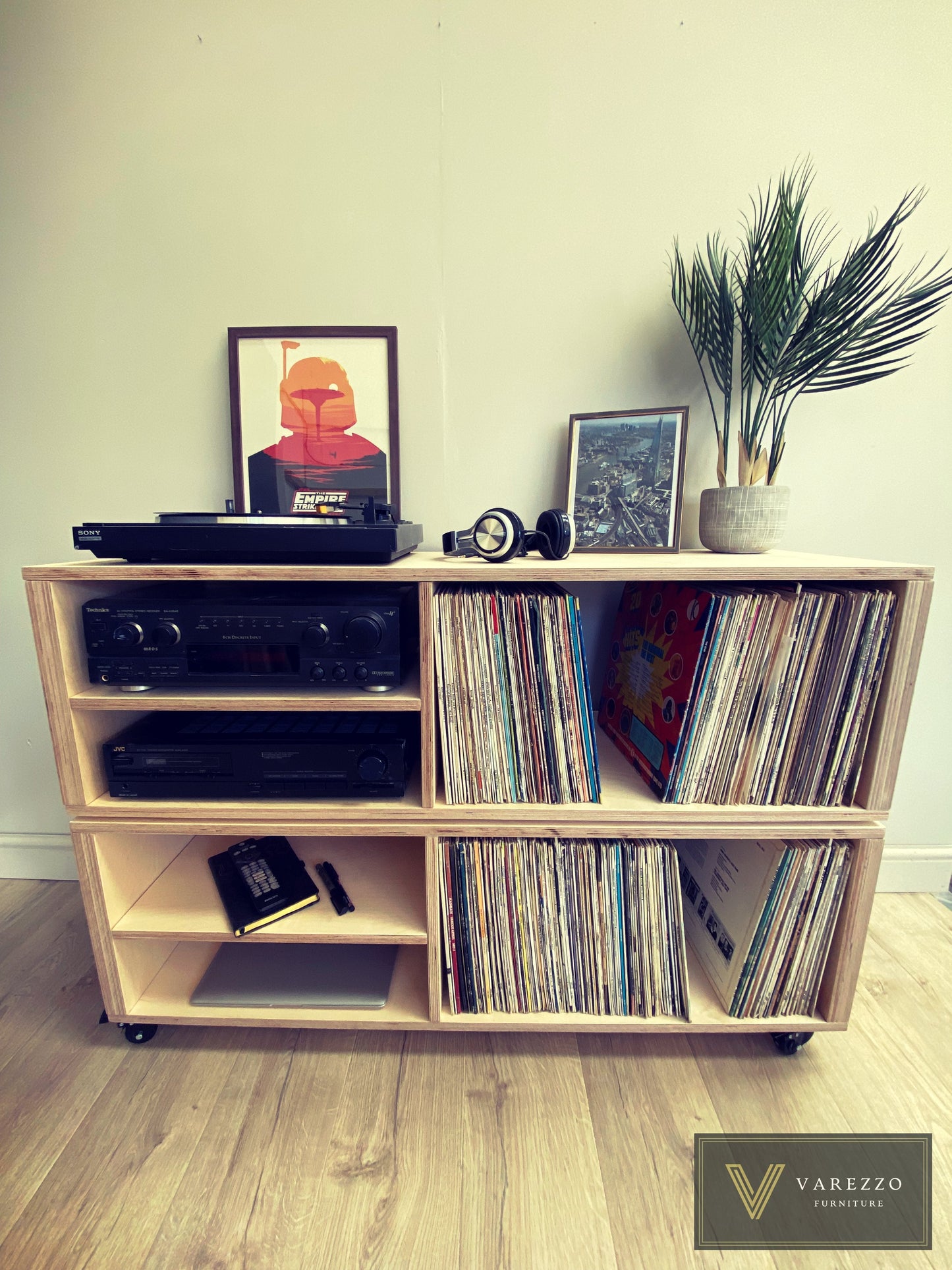 Varezzo Genoa | Record Player Stand | Vinyl Record Storage | Record Storage Table