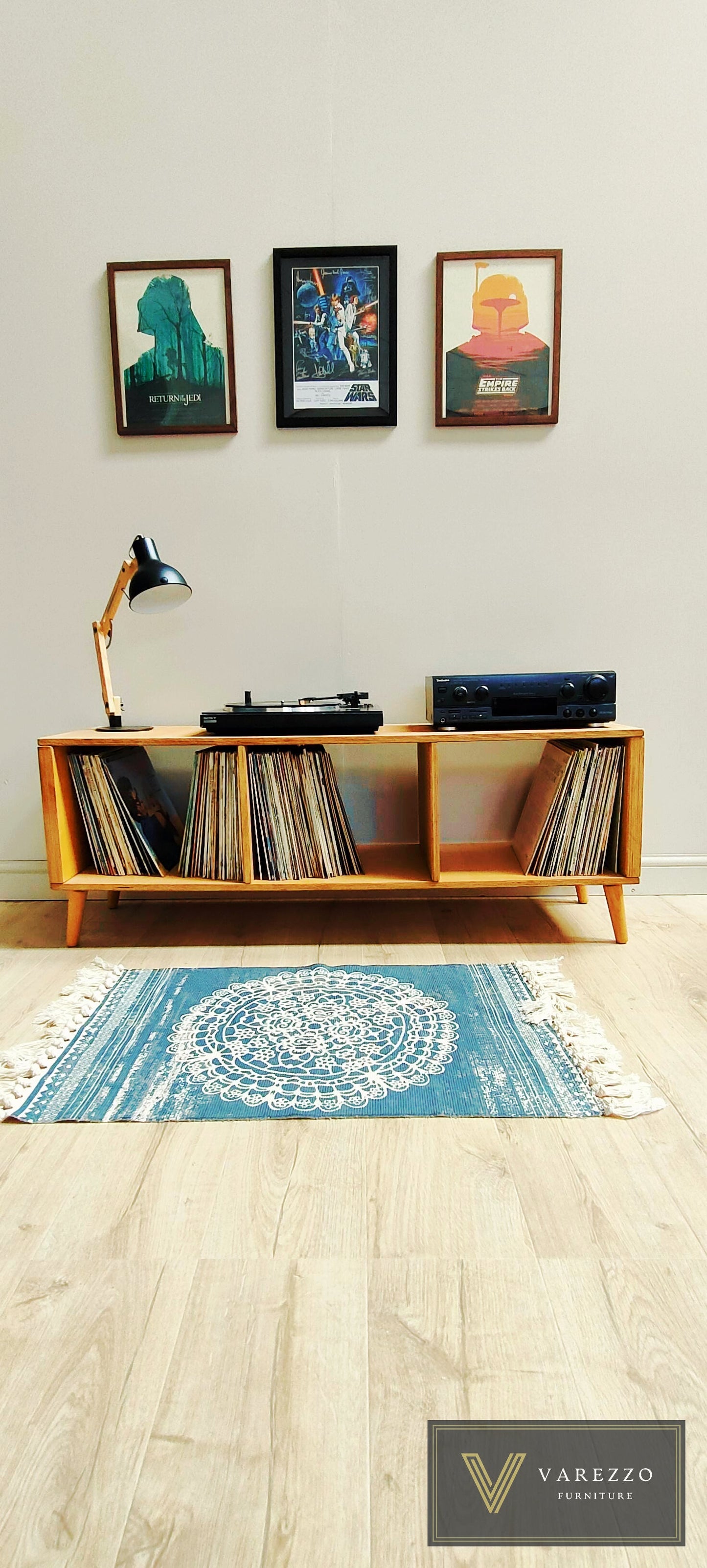 Varezzo Bergamo | Wooden legs | Record Player Stand | Vinyl Record Storage | Turntable Stand