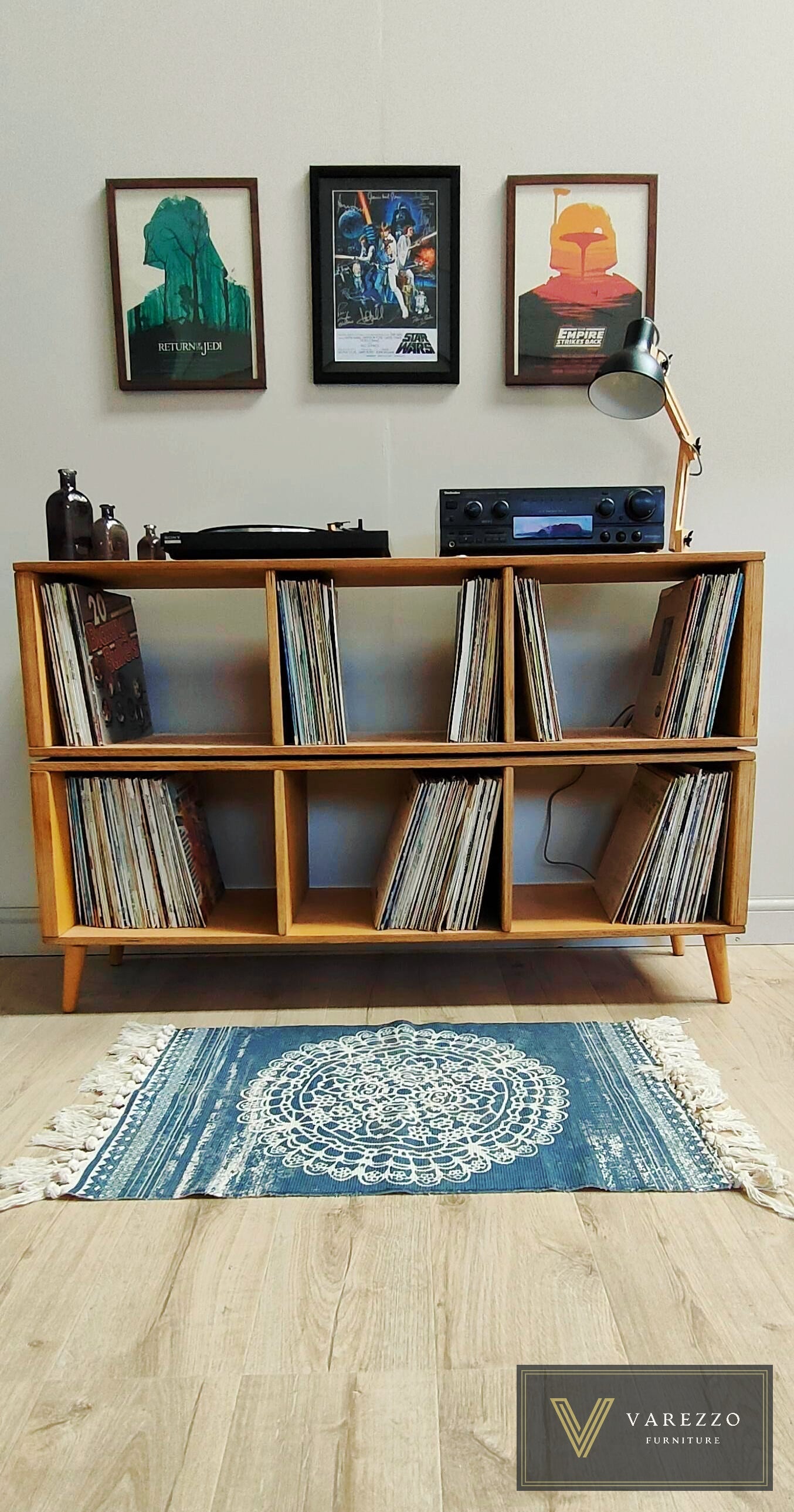 Varezzo Torino | Wooden legs | Record Player Stand | Vinyl Record Storage | Turntable Stand