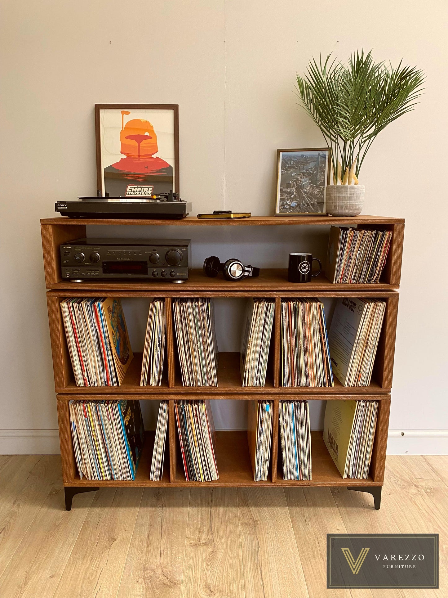 Varezzo Venezia | Record Player Stand | Vinyl Record Storage | Turntable Stand