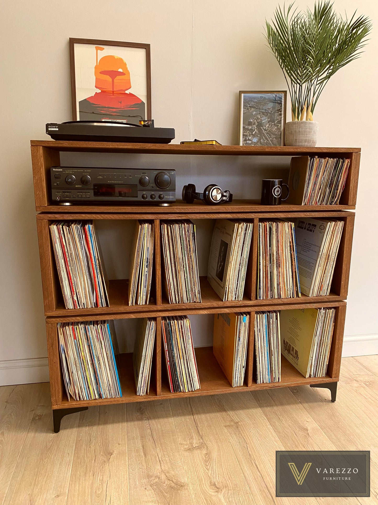 Varezzo Venezia | Record Player Stand | Vinyl Record Storage | Turntable Stand