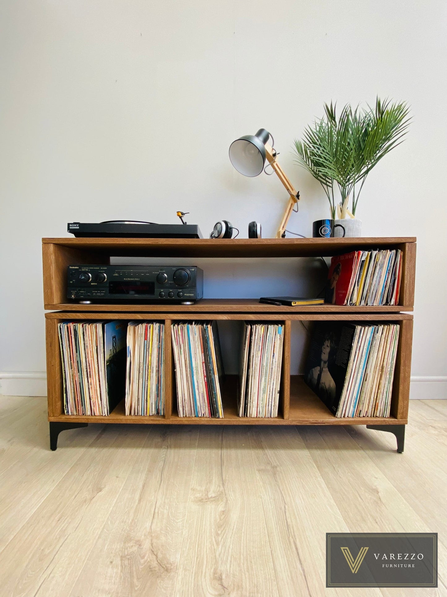 Varezzo Roma | Record Player Stand | Vinyl Record Storage | Turntable Stand