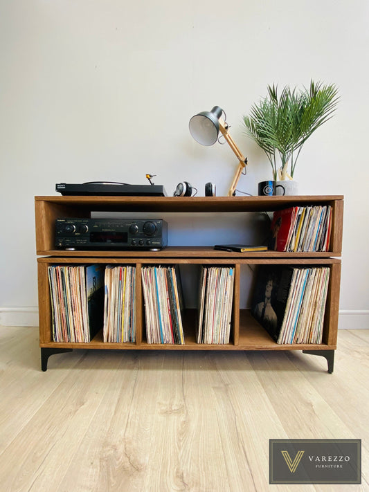 Varezzo Roma | Record Player Stand | Vinyl Record Storage | Turntable Stand