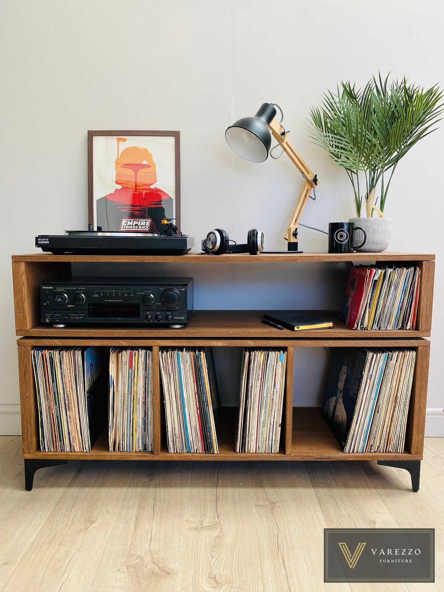 Varezzo Roma | Record Player Stand | Vinyl Record Storage | Turntable Stand