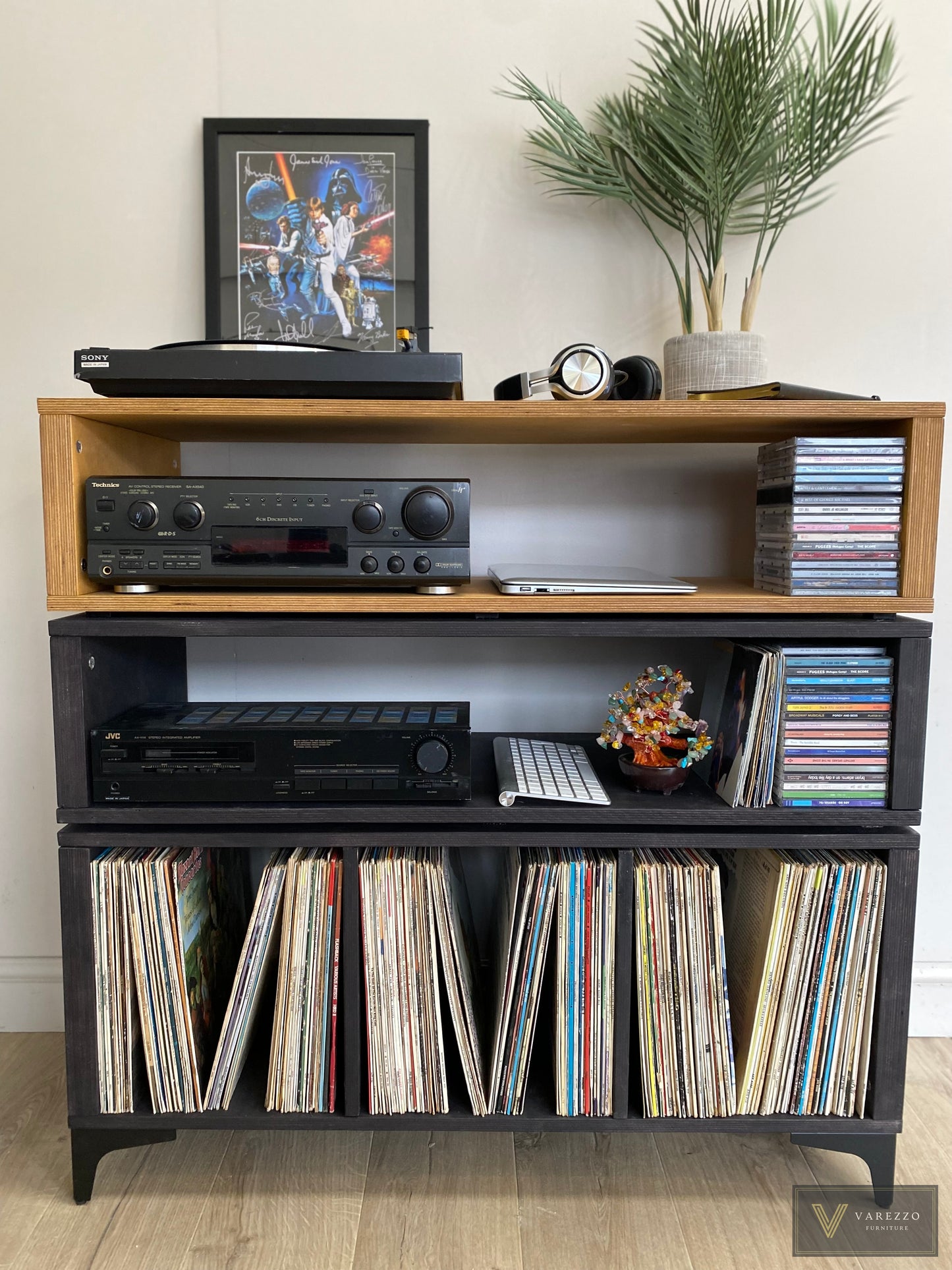 Varezzo Parma | Record Player Stand | Vinyl Record Storage | Turntable Stand