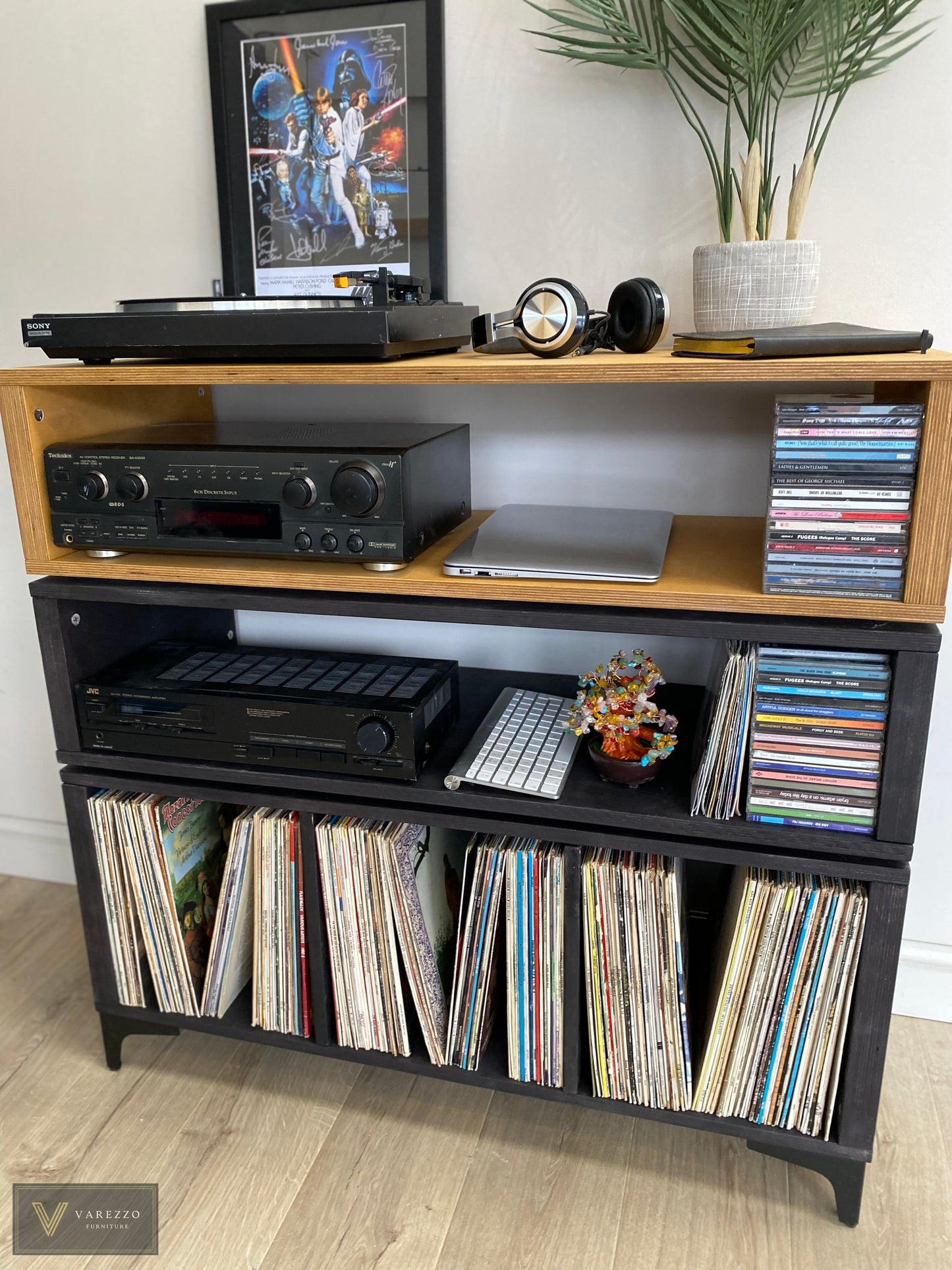 Varezzo Parma | Record Player Stand | Vinyl Record Storage | Turntable Stand
