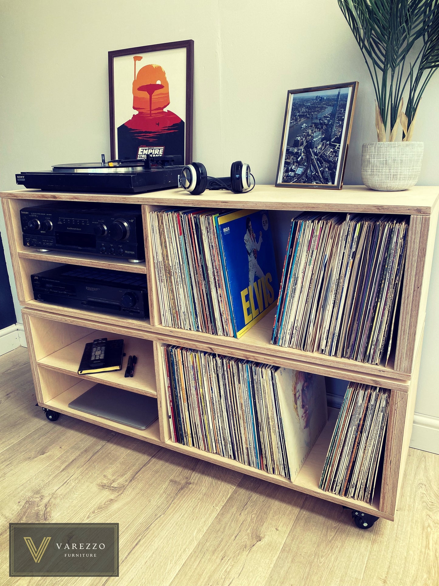Varezzo Genoa | Record Player Stand | Vinyl Record Storage | Record Storage Table