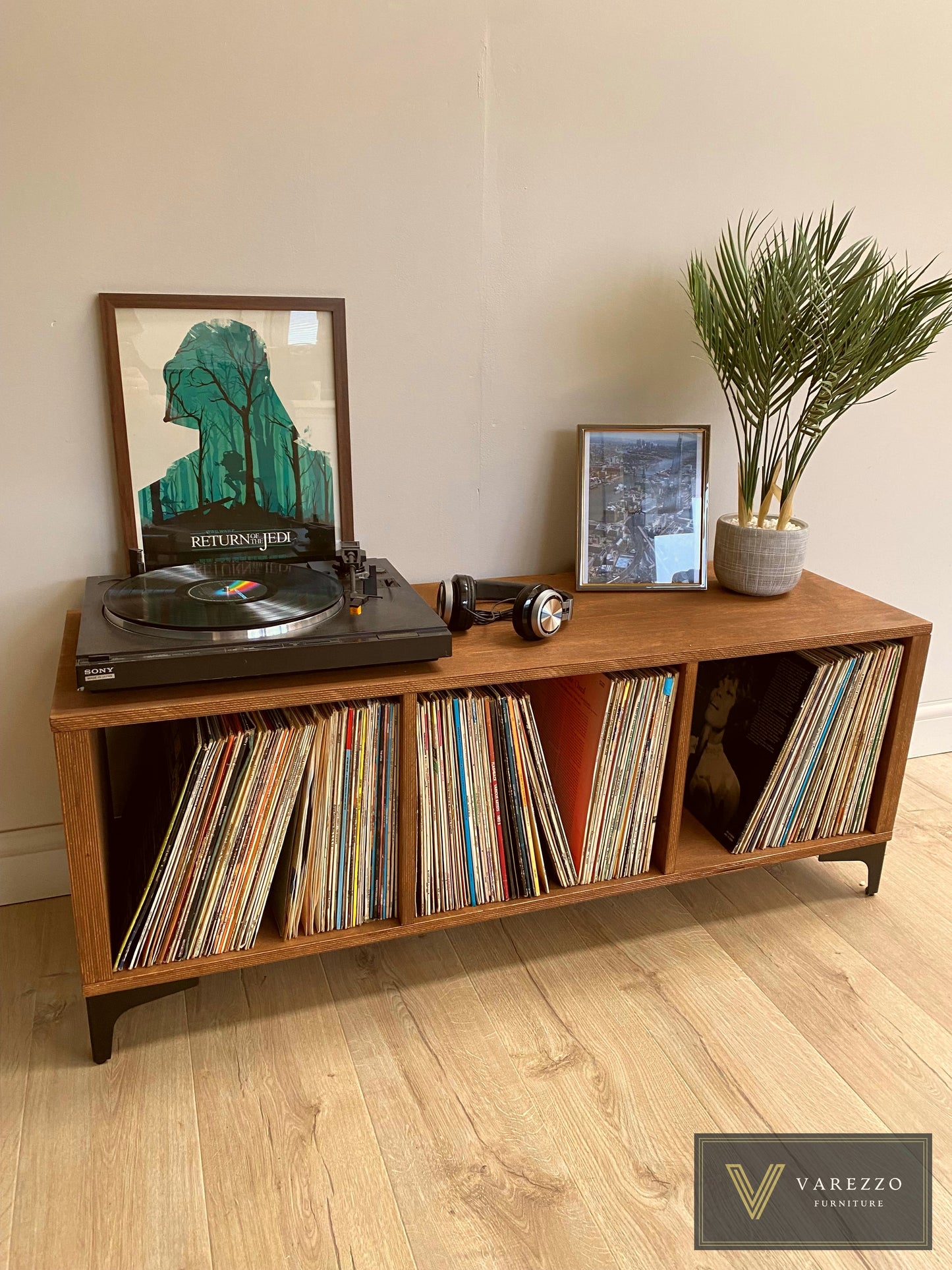 Varezzo Bergamo | Record Player Stand | Vinyl Record Storage | Turntable Stand